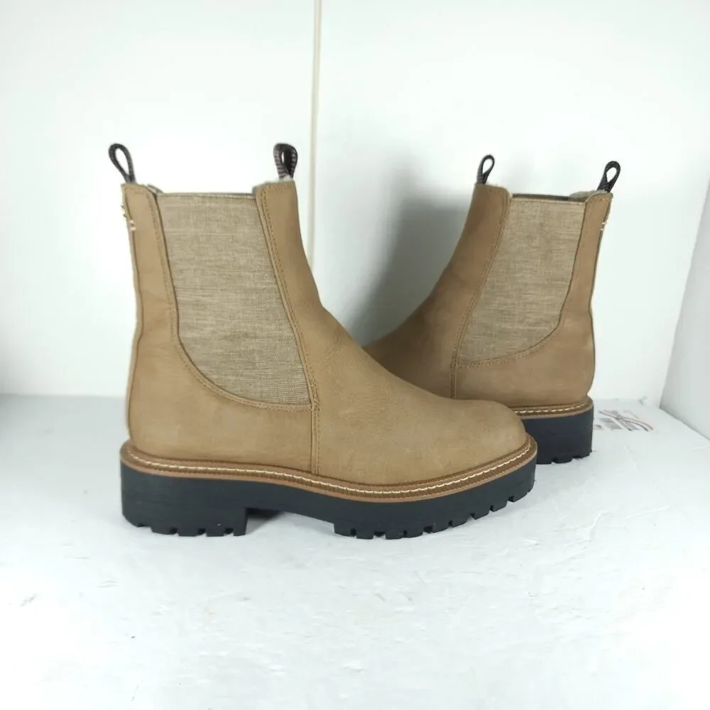 Sam Edelman Women's LAGUNA US9 Leather Tabaco Brown Lined Ankle Chelsea Boots